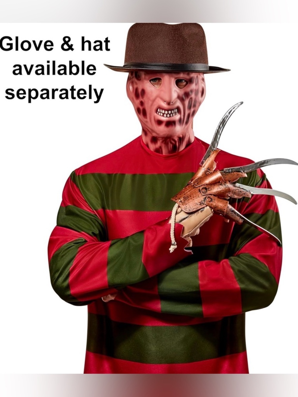 NEW Costume Nightmare on Elm St Freddy Krueger Shirt with Mask XL